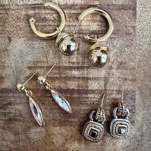 Gorgeous lot of vintage earrings - 3 sets gold and silver